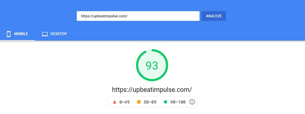 page speed insights mobile